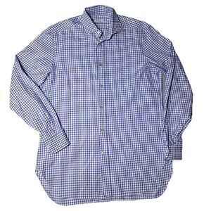 KITON $950 MENS PLAID BUTTON DOWN DRESS SHIRT SZ 16 41 ITALY LUXURY